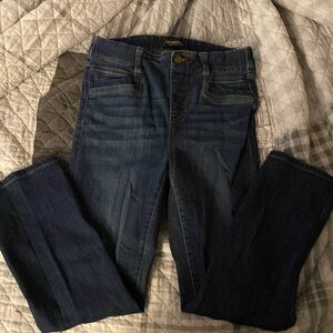 Ankle roll up skinny pull on jeans